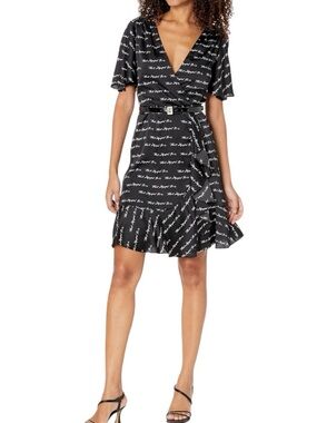 Karl Lagerfeld Black and White Script Dress